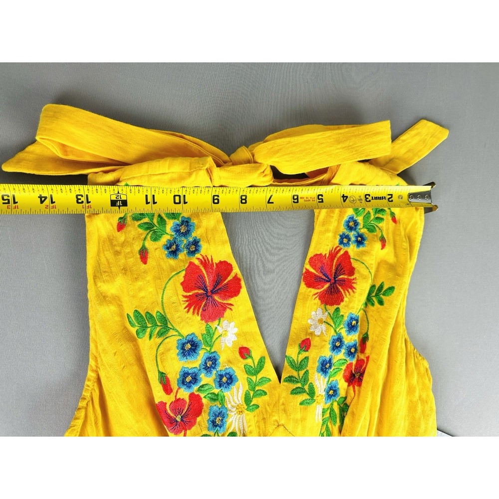 Anthropologie X Tracy Reese Women's 8P Floral Embroidered Gold Maxi Dress NEW - Picture 6 of 11